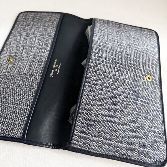 Vintage Pierre Balmain Navy Blue Canvas Envelope Clutch - Picture 6 of 8